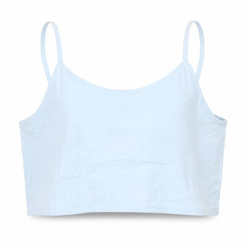Zara Girls Blue Polyester Camisole T-Shirt Size 7 Years Scoop Neck Pullover - Cropped