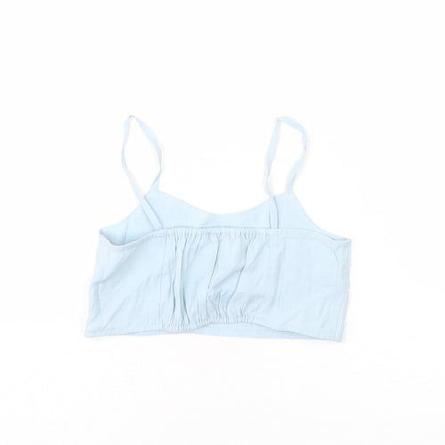 Zara Girls Blue Polyester Camisole T-Shirt Size 7 Years Scoop Neck Pullover - Cropped