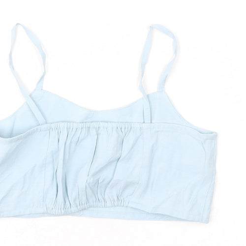 Zara Girls Blue Polyester Camisole T-Shirt Size 7 Years Scoop Neck Pullover - Cropped