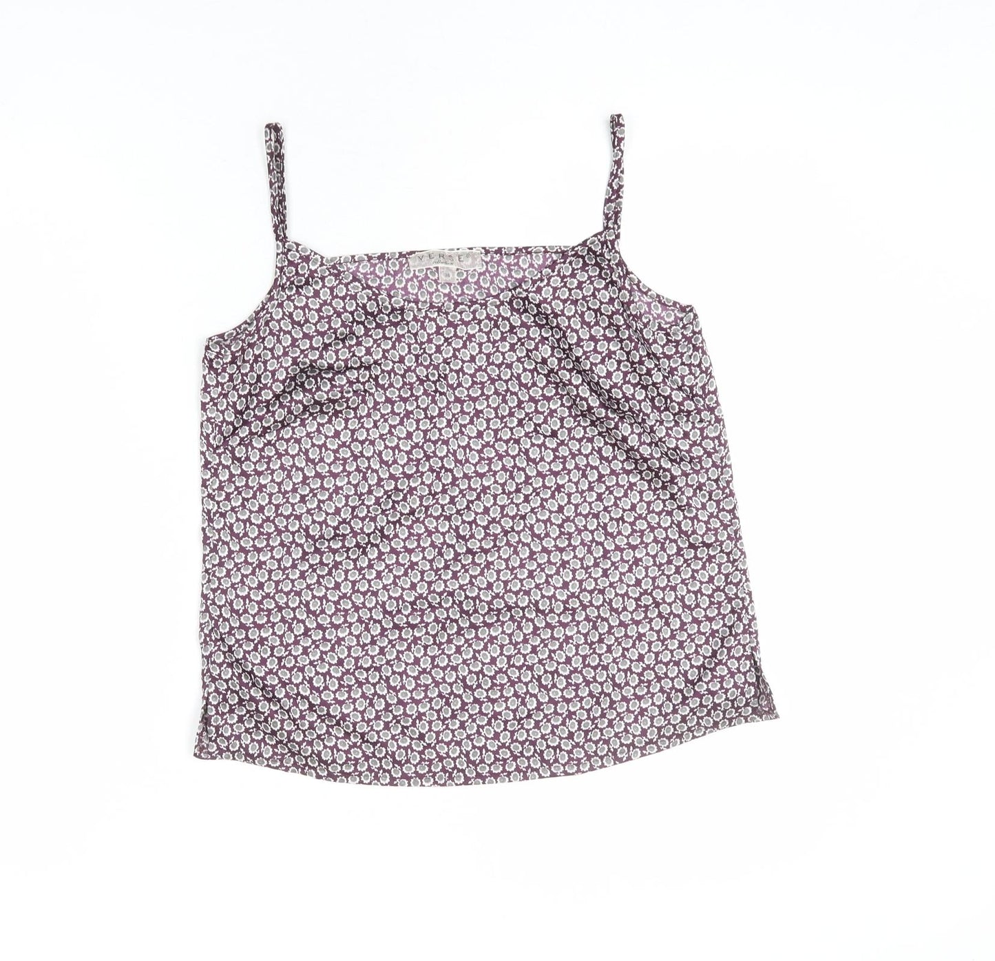 Verse Womens Multicoloured Floral Polyester Camisole Tank Size 8 Scoop Neck - Cropped