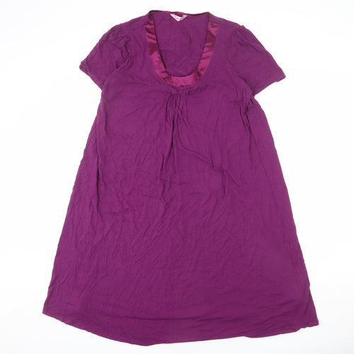 Per Una Womens Purple Viscose Shift Size 12 Scoop Neck Pullover