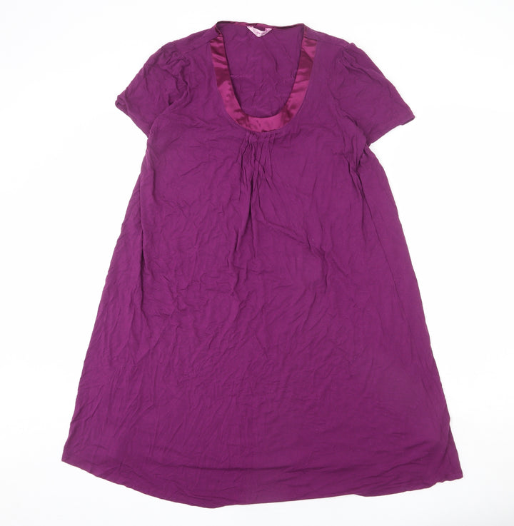 Per Una Womens Purple Viscose Shift Size 12 Scoop Neck Pullover