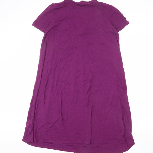 Per Una Womens Purple Viscose Shift Size 12 Scoop Neck Pullover