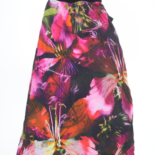 Monsoon Womens Multicoloured Floral Viscose Maxi Size 8 Square Neck Pullover - Tie Back
