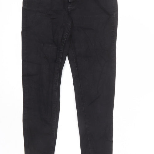 Dorothy Perkins Womens Black Cotton Skinny Jeans Size 8 L28 in Regular Zip