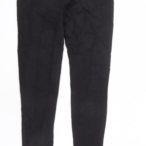 Dorothy Perkins Womens Black Cotton Skinny Jeans Size 8 L28 in Regular Zip