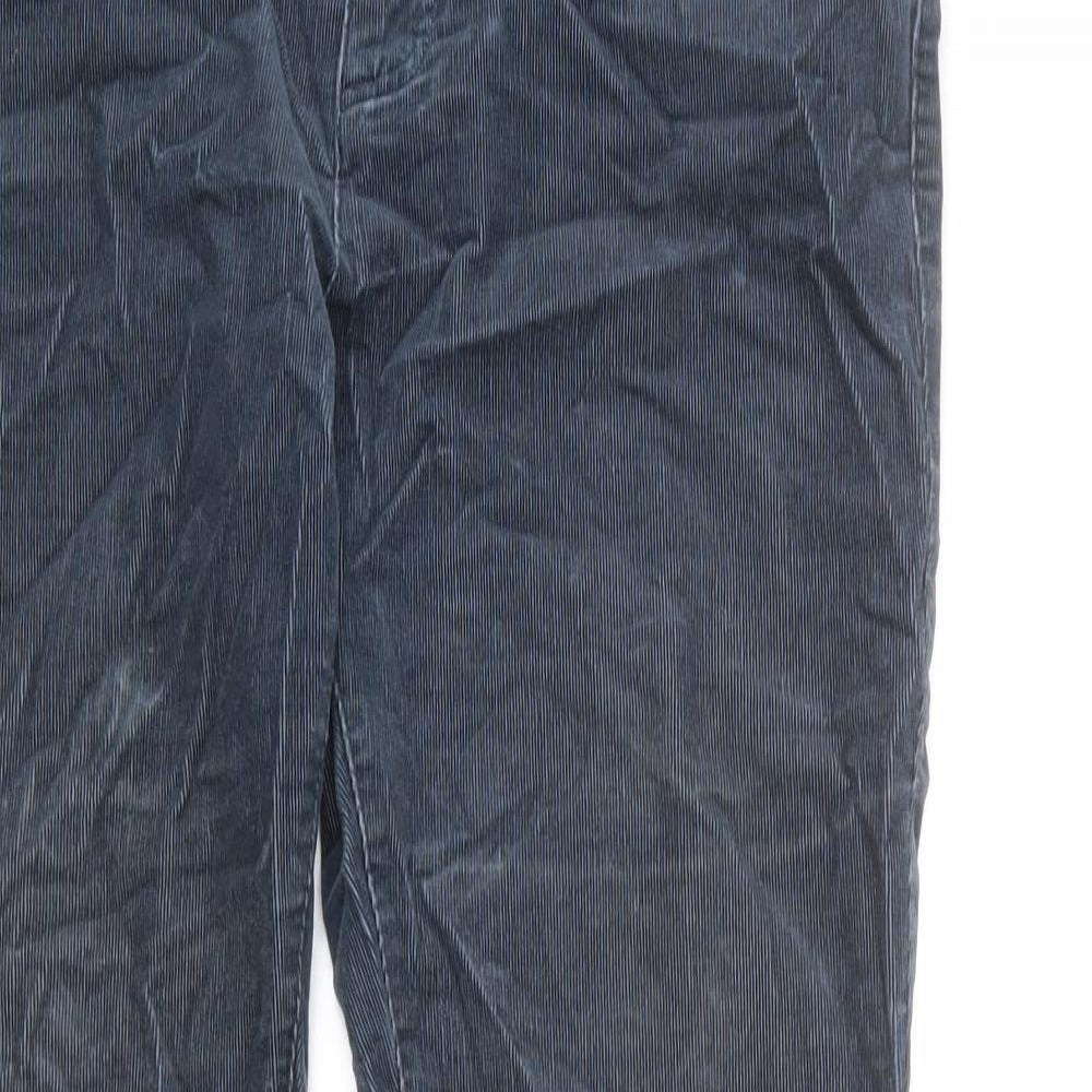 Seasalt Womens Blue Cotton Trousers Size 12 L28 in Regular Zip - Stretch