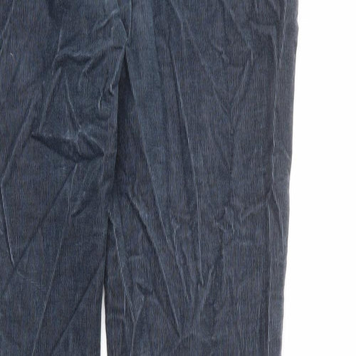 Seasalt Womens Blue Cotton Trousers Size 12 L28 in Regular Zip - Stretch