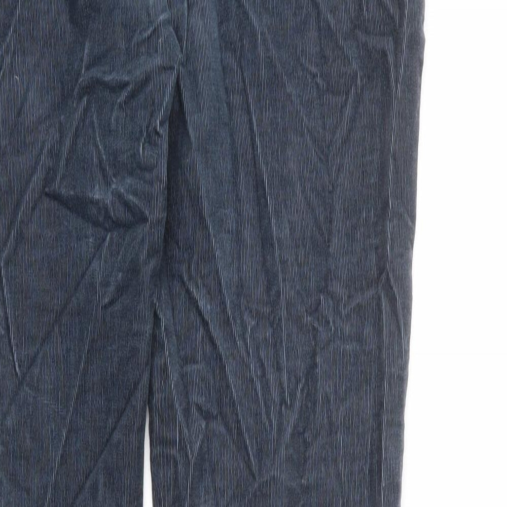 Seasalt Womens Blue Cotton Trousers Size 12 L28 in Regular Zip - Stretch