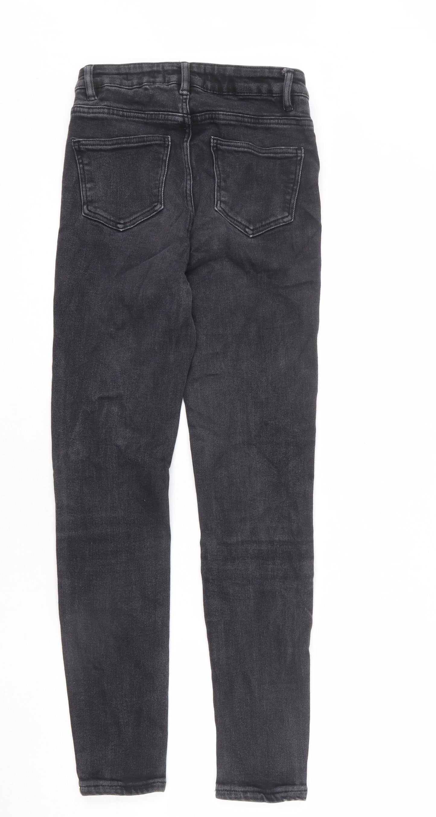 New Look Womens Grey Cotton Skinny Jeans Size 10 L26 in Regular Zip - Super Skinny