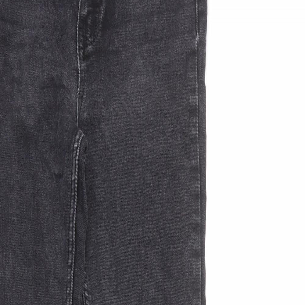 New Look Womens Grey Cotton Skinny Jeans Size 10 L26 in Regular Zip - Super Skinny