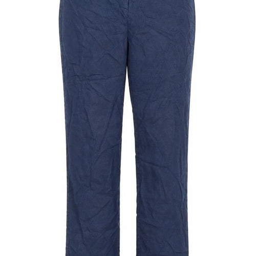 Warehouse Womens Blue Cotton Trousers Size 12 L28 in Regular Zip