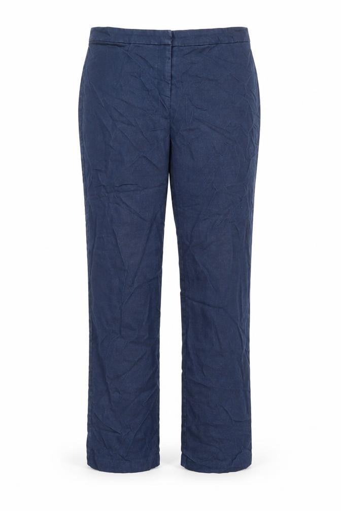 Warehouse Womens Blue Cotton Trousers Size 12 L28 in Regular Zip
