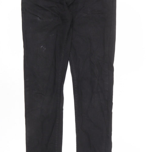 Ellse Mens Black Cotton Straight Jeans Size 28 in L32 in Regular Zip