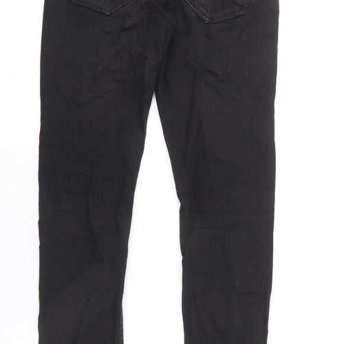 Ellse Mens Black Cotton Straight Jeans Size 28 in L32 in Regular Zip