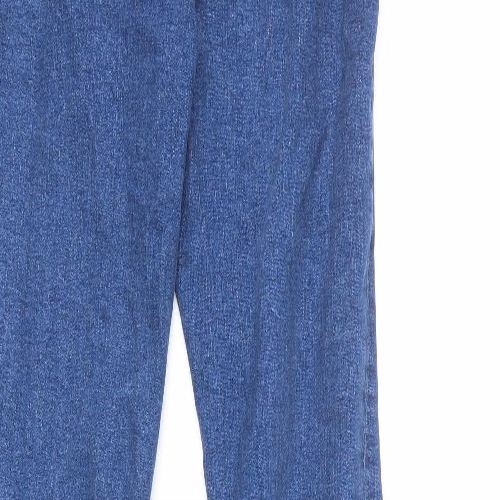 Denim & Co. Womens Blue Cotton Flared Jeans Size 4 L30 in Regular Zip