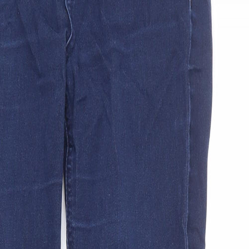 Marks and Spencer Womens Blue Cotton Skinny Jeans Size 8 L26 in Regular Zip