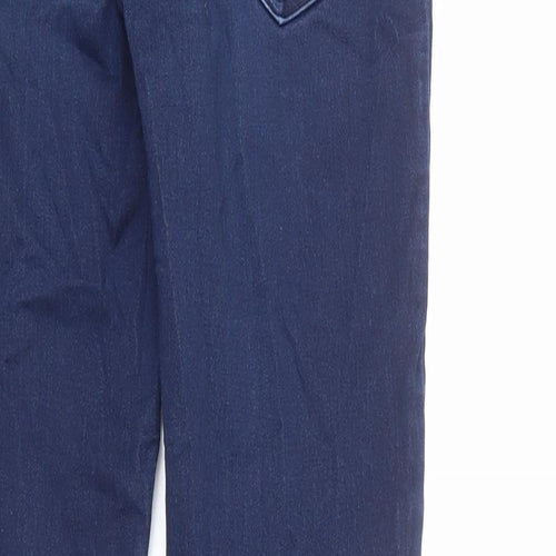 Marks and Spencer Womens Blue Cotton Skinny Jeans Size 8 L26 in Regular Zip