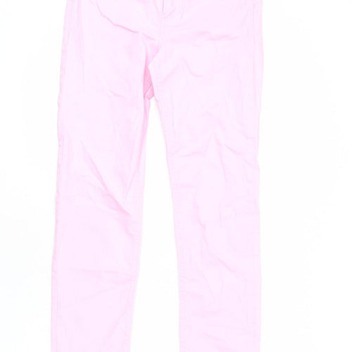 Denim & Co. Womens Pink Cotton Straight Jeans Size 6 L27 in Regular Zip