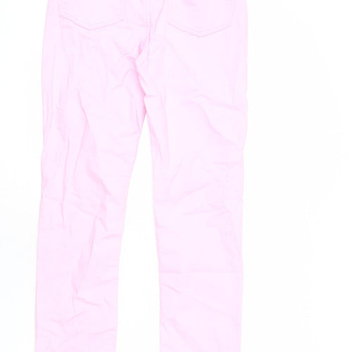 Denim & Co. Womens Pink Cotton Straight Jeans Size 6 L27 in Regular Zip