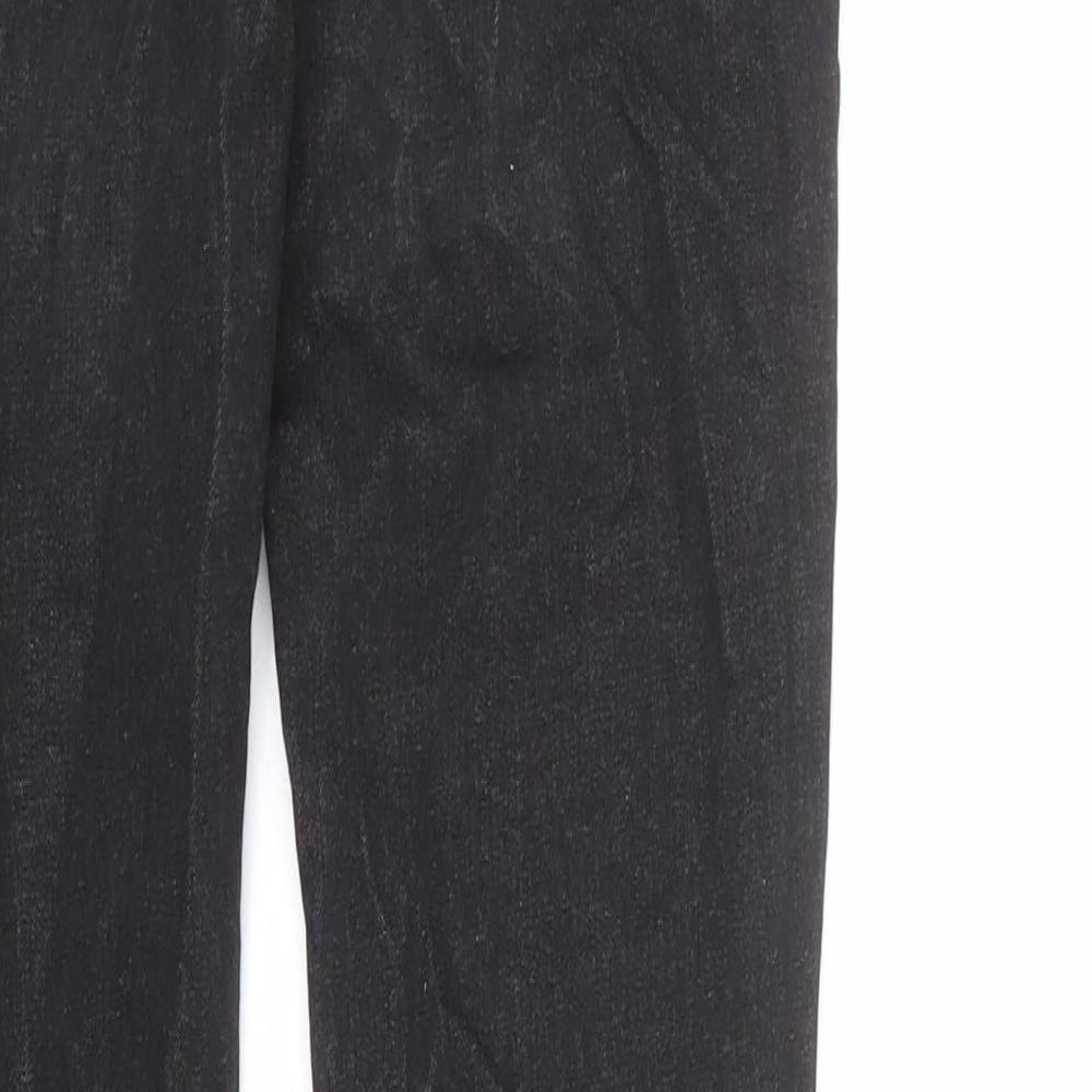 Zara Womens Black Cotton Straight Jeans Size 6 L30 in Regular Zip