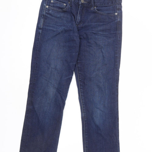 Gap Womens Blue Cotton Straight Jeans Size 28 in L26 in Regular Zip