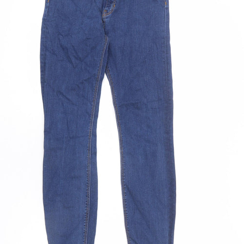 Zara Womens Blue Cotton Skinny Jeans Size 6 L26 in Slim Zip