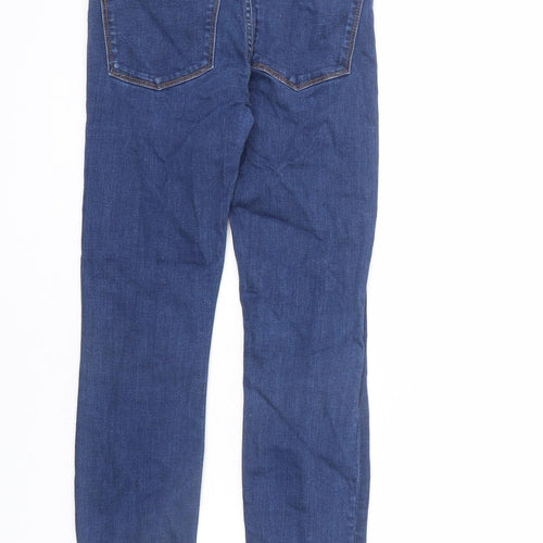 Zara Womens Blue Cotton Skinny Jeans Size 6 L26 in Slim Zip