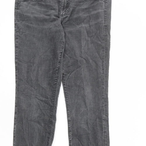 Gap Womens Grey Cotton Trousers Size 28 in L24 in Regular Zip