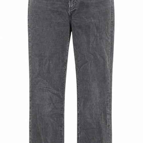 Gap Womens Grey Cotton Trousers Size 28 in L24 in Regular Zip