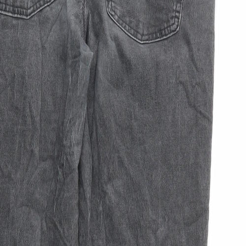 Gap Womens Grey Cotton Trousers Size 28 in L24 in Regular Zip