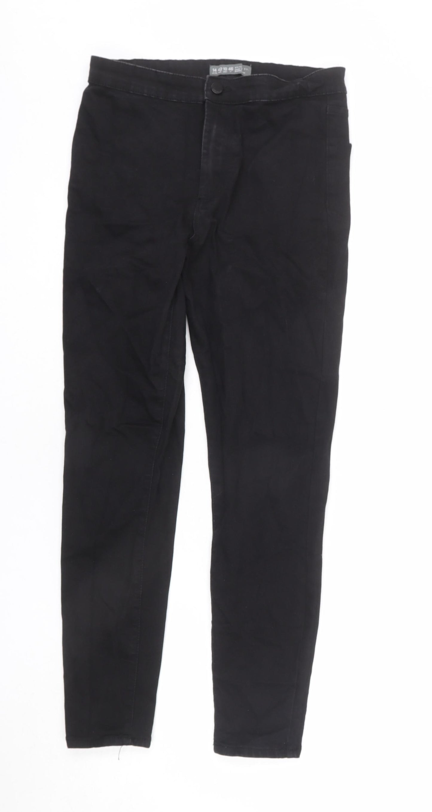 Denim & Co. Womens Black Cotton Skinny Jeans Size 14 L26 in Regular Zip