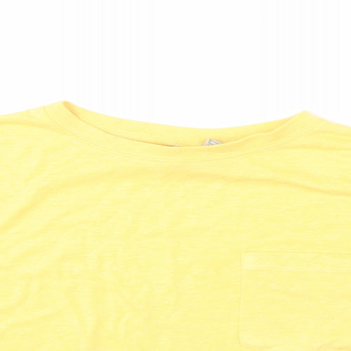 ASOS Womens Yellow Polyester Cropped T-Shirt Size 6 Round Neck