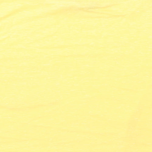 ASOS Womens Yellow Polyester Cropped T-Shirt Size 6 Round Neck