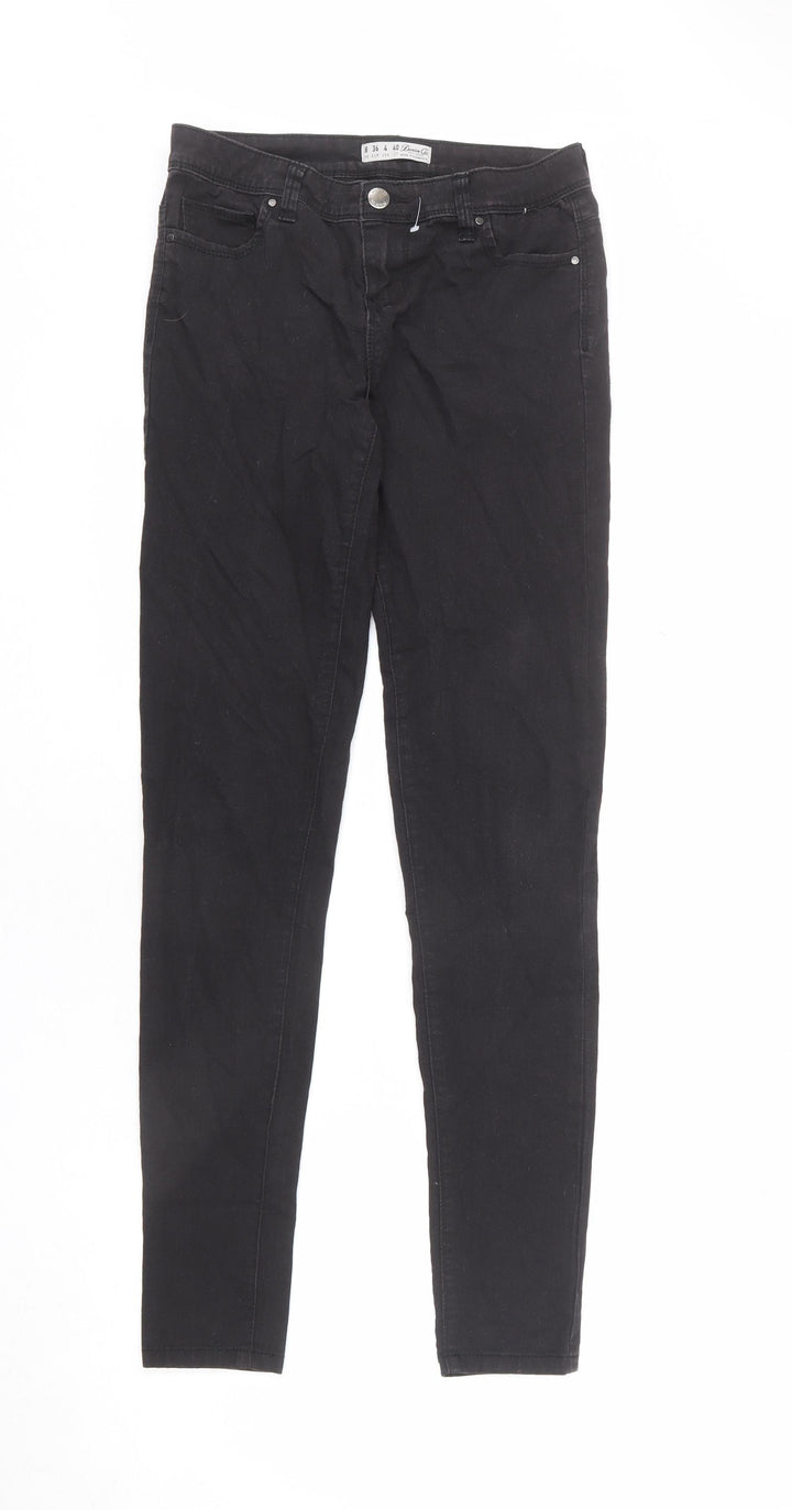 Denim & Co. Womens Black Cotton Skinny Jeans Size 8 L30 in Regular Zip