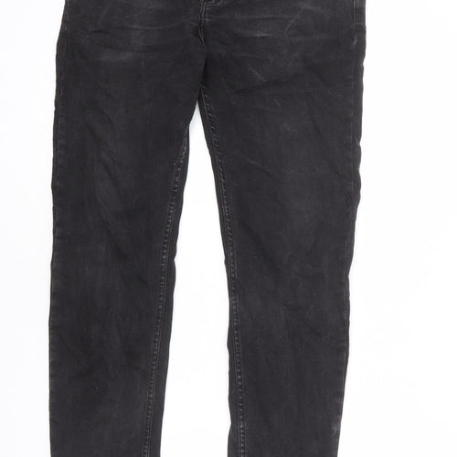 Nines Mens Grey Cotton Straight Jeans Size 34 in L32 in Regular Zip