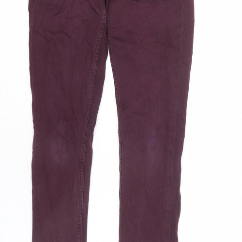 H&M Womens Red Cotton Skinny Jeans Size 28 in L32 in Regular Zip
