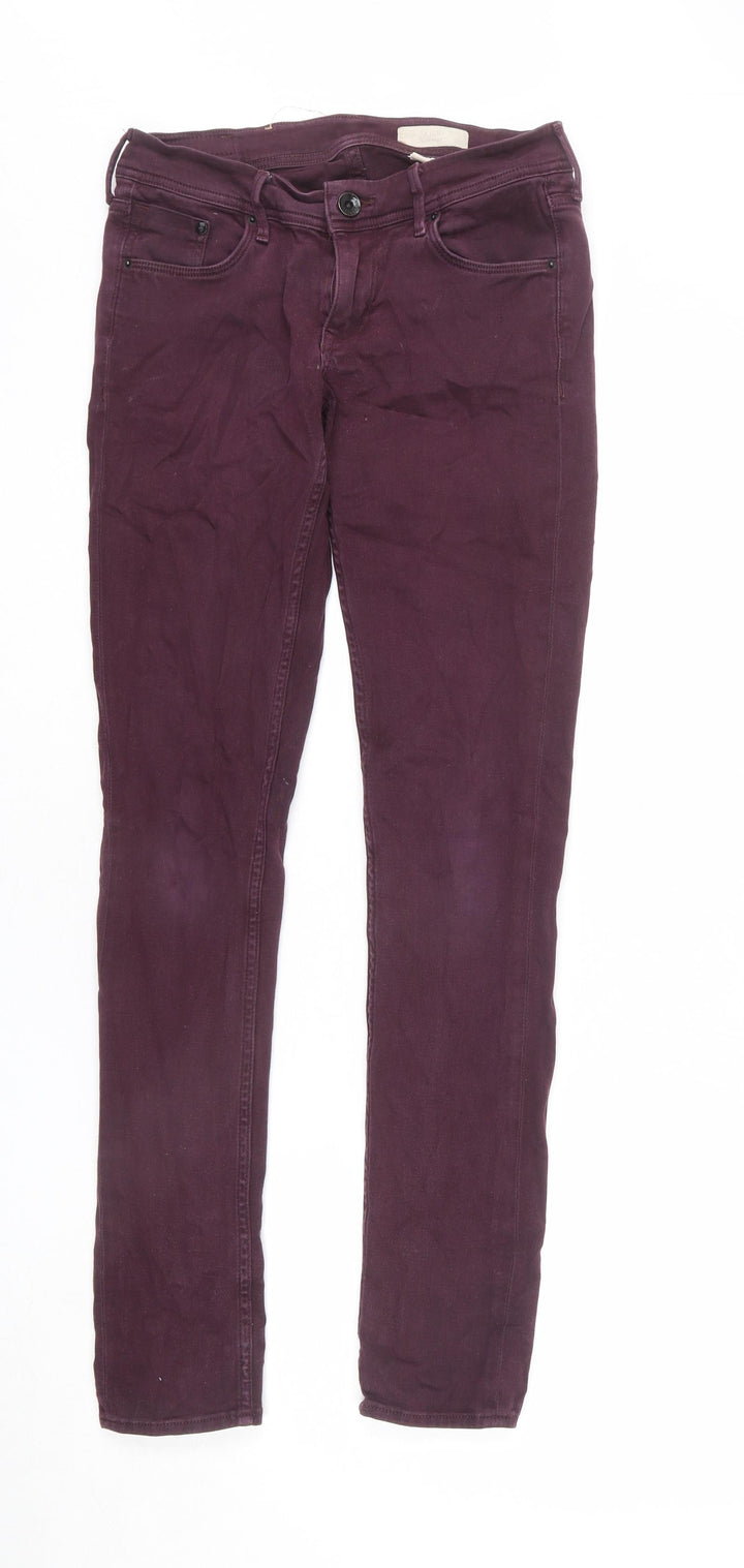 H&M Womens Red Cotton Skinny Jeans Size 28 in L32 in Regular Zip