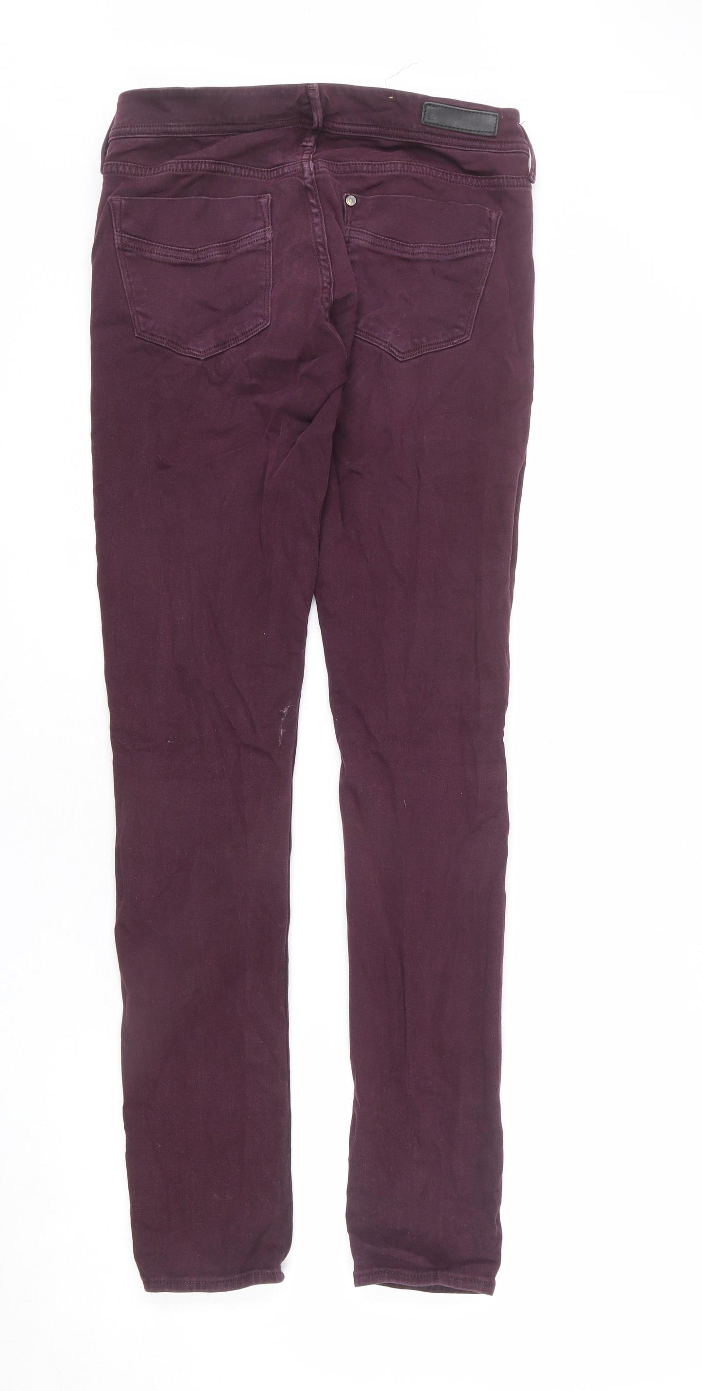 H&M Womens Red Cotton Skinny Jeans Size 28 in L32 in Regular Zip