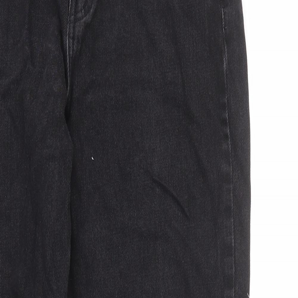 Denim & Co. Womens Black Cotton Mom Jeans Size 12 L26 in Regular Zip