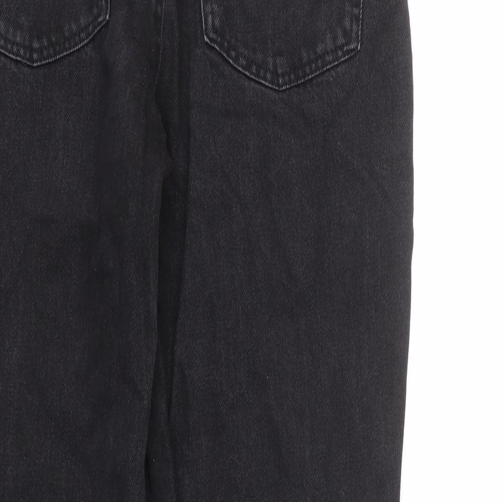 Denim & Co. Womens Black Cotton Mom Jeans Size 12 L26 in Regular Zip