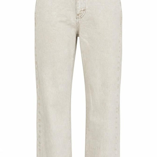 Topshop Womens Beige Cotton Straight Jeans Size 28 in L28 in Regular Zip - Distressed Hems