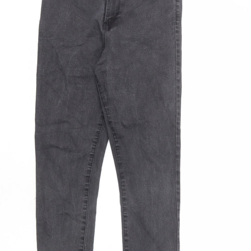 Denim & Co. Womens Grey Cotton Skinny Jeans Size 12 L23 in Regular Zip