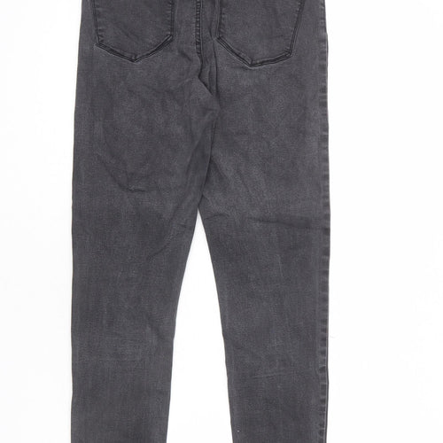 Denim & Co. Womens Grey Cotton Skinny Jeans Size 12 L23 in Regular Zip