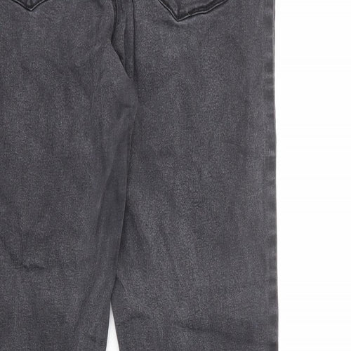 Denim & Co. Womens Grey Cotton Skinny Jeans Size 12 L23 in Regular Zip