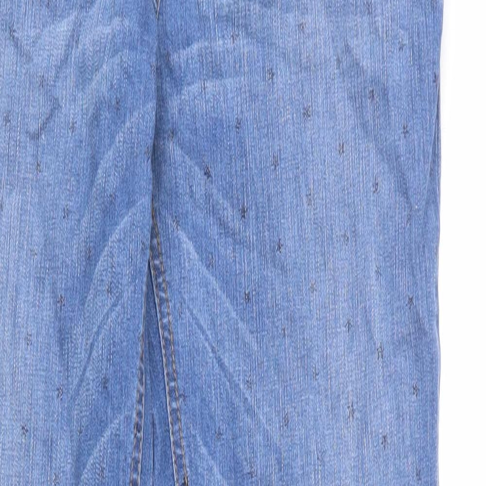 Johnnie B Womens Blue Geometric Cotton Straight Jeans Size 28 in L28 in Regular Zip - Star Print
