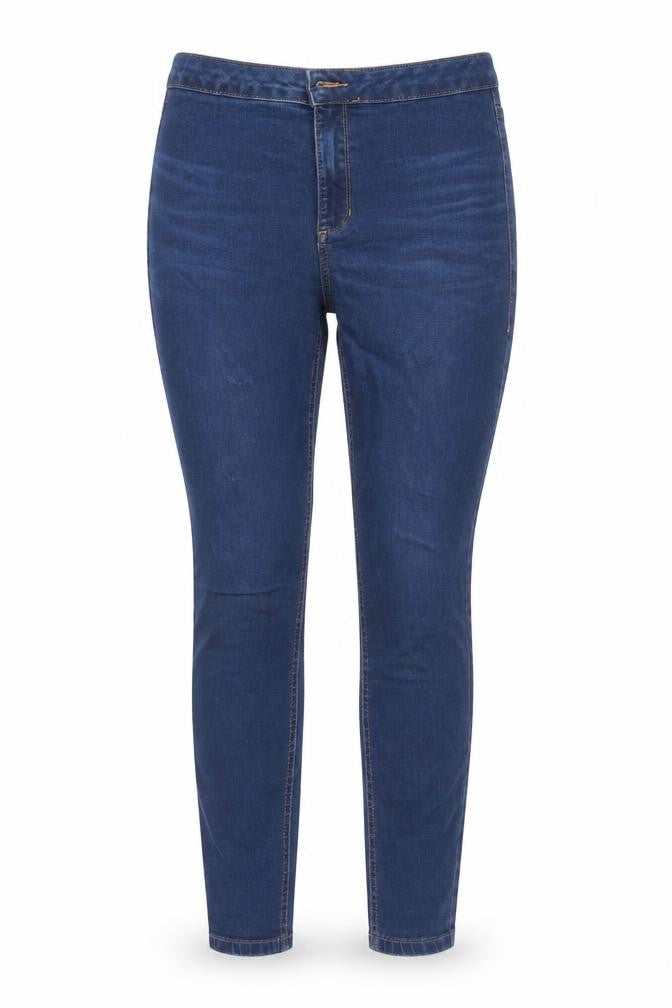 Marks and Spencer Womens Blue Cotton Skinny Jeans Size 10 L26 in Regular Zip - Super Skinny