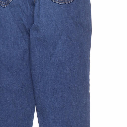 Marks and Spencer Womens Blue Cotton Skinny Jeans Size 10 L26 in Regular Zip - Super Skinny