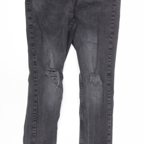 STATUS Mens Grey Cotton Skinny Jeans Size M L29 in Regular Zip
