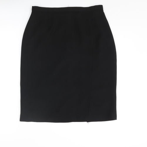 Mackays Womens Black Polyester Straight & Pencil Skirt Size 14 Zip - Open Vent